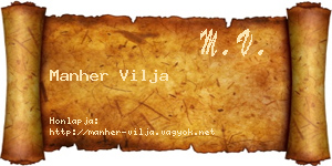 Manher Vilja névjegykártya